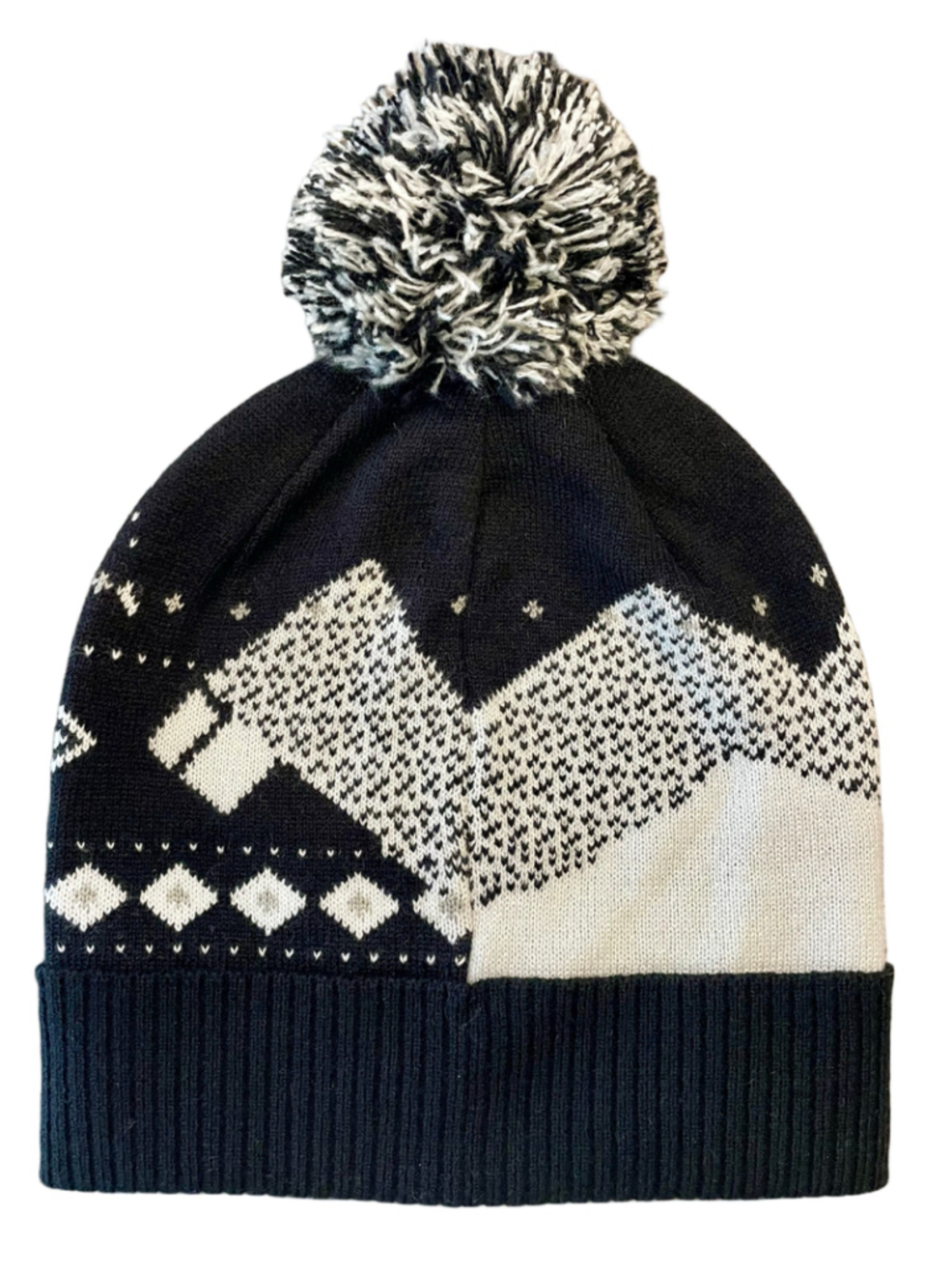 Obermeyer Telluride Pom Beanie Women’s Black White Fair Isle Ski Hat NWT - Picture 4 of 4